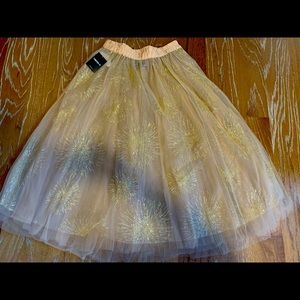 L Forever 21 Sheer Gold Skirt (never worn)